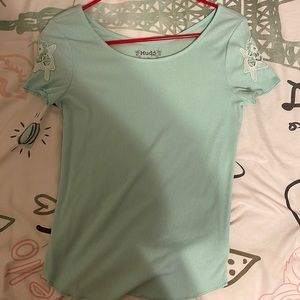 mint color mudd shirt. size 14 or other words a small.